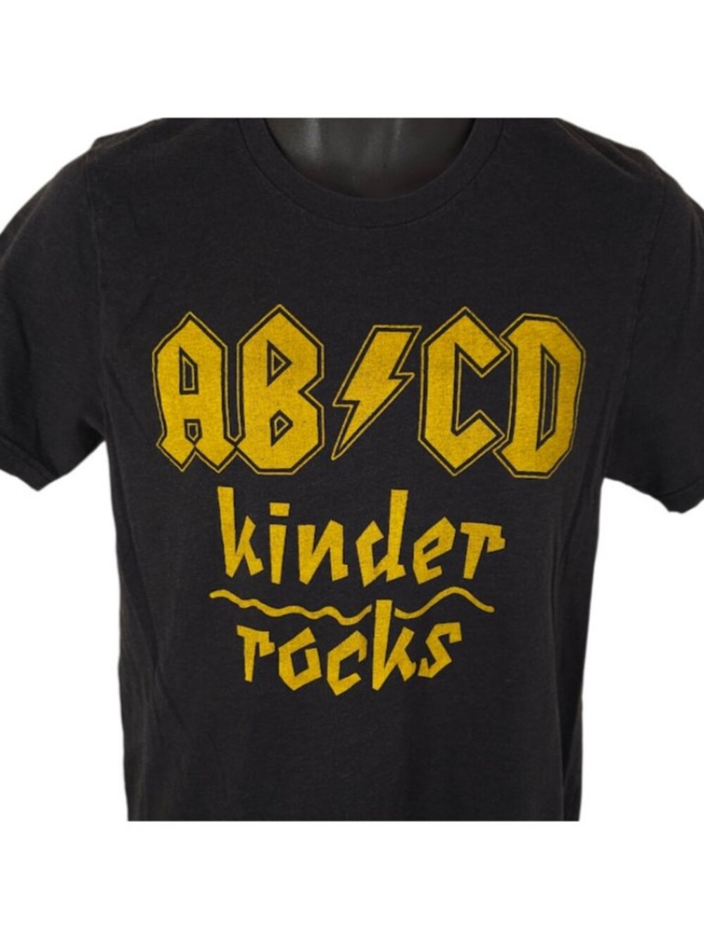 ABCD Kinder Rocks T Shirt Mens Size Medium Black AB/CD Parody Tee